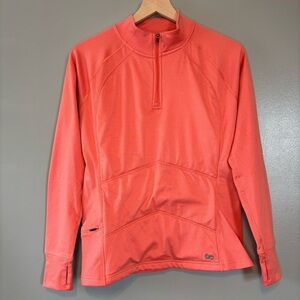 Oros Medium Women’s Quarter Zip Solarcore Insulated Hiking Pullover Coral